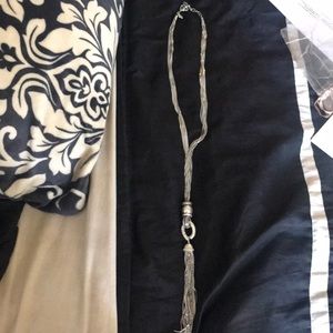 Beautiful long silver statement necklace - Chico’s